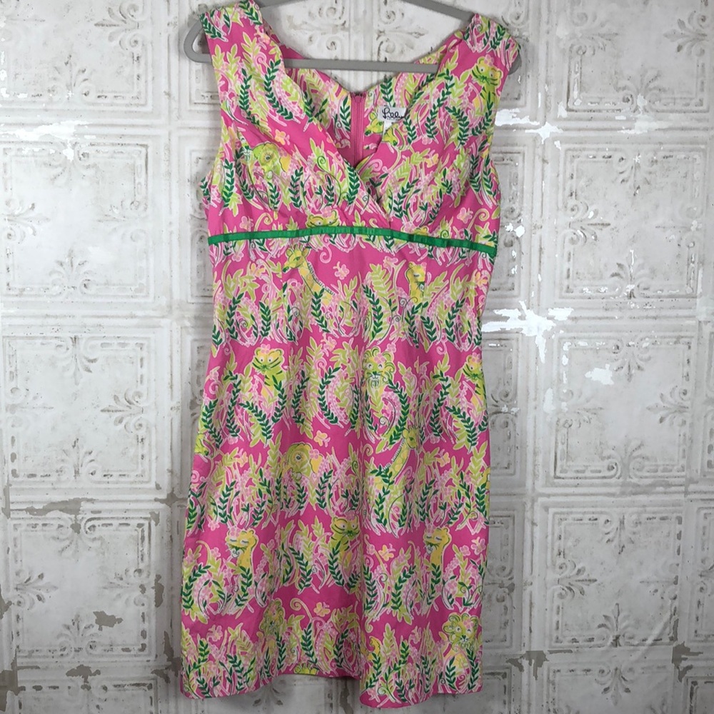 Lilly Pulitzer Pink and Green Midi Dress